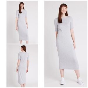 EUC Kit and Ace Brushed Skylark Midi Heather Gray T-shirt Midi Dress XS​​​​​